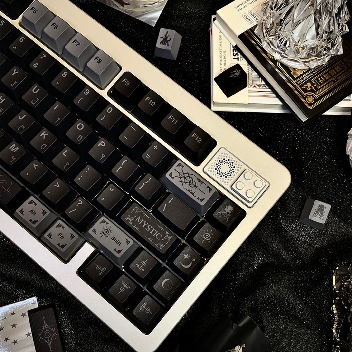 YMDK 143 key Occult Theme Keycaps PBT Cherry Profile Five-sided Dye Sub Custom Keycap for 61/68/75/87/98/104/108 MX Mechanical Keyboard