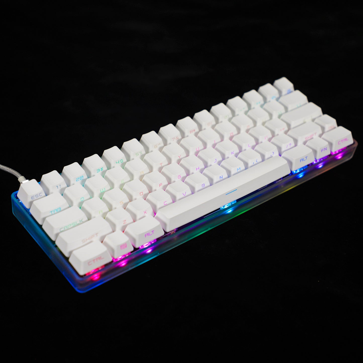 YMDK White Black SideLit 134 Keycaps(Double Shot OEM Profile/108 TKL 61 65% NJ80 NCR80 84 96 Using)