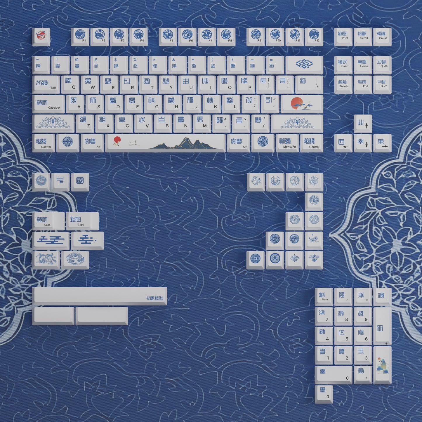 YMDK Zodiac Theme 131 Key PBT Keycap Cherry Profile Dye Sub Custom Keycaps for MX Mechanical Keyboards