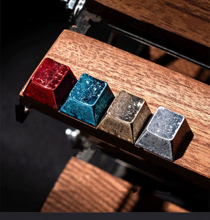 YMDK Frost keycaps Metal Texture Keyboard Caps 61 Keys PBT Dye Sub Cherry Profile Custom Side-lit Keycap for 60 Layout MX Mechanical Keyboards