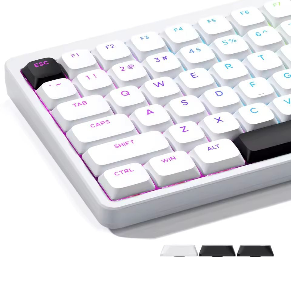 YMDK Ultra-slim Low Profile Keycaps 127 Keys Dye-Sub JWA Profile Backlit Shine Through Keycap for nuphy keychron 61/68/87/98/104/108 MX Ultra-Slim Keyboard