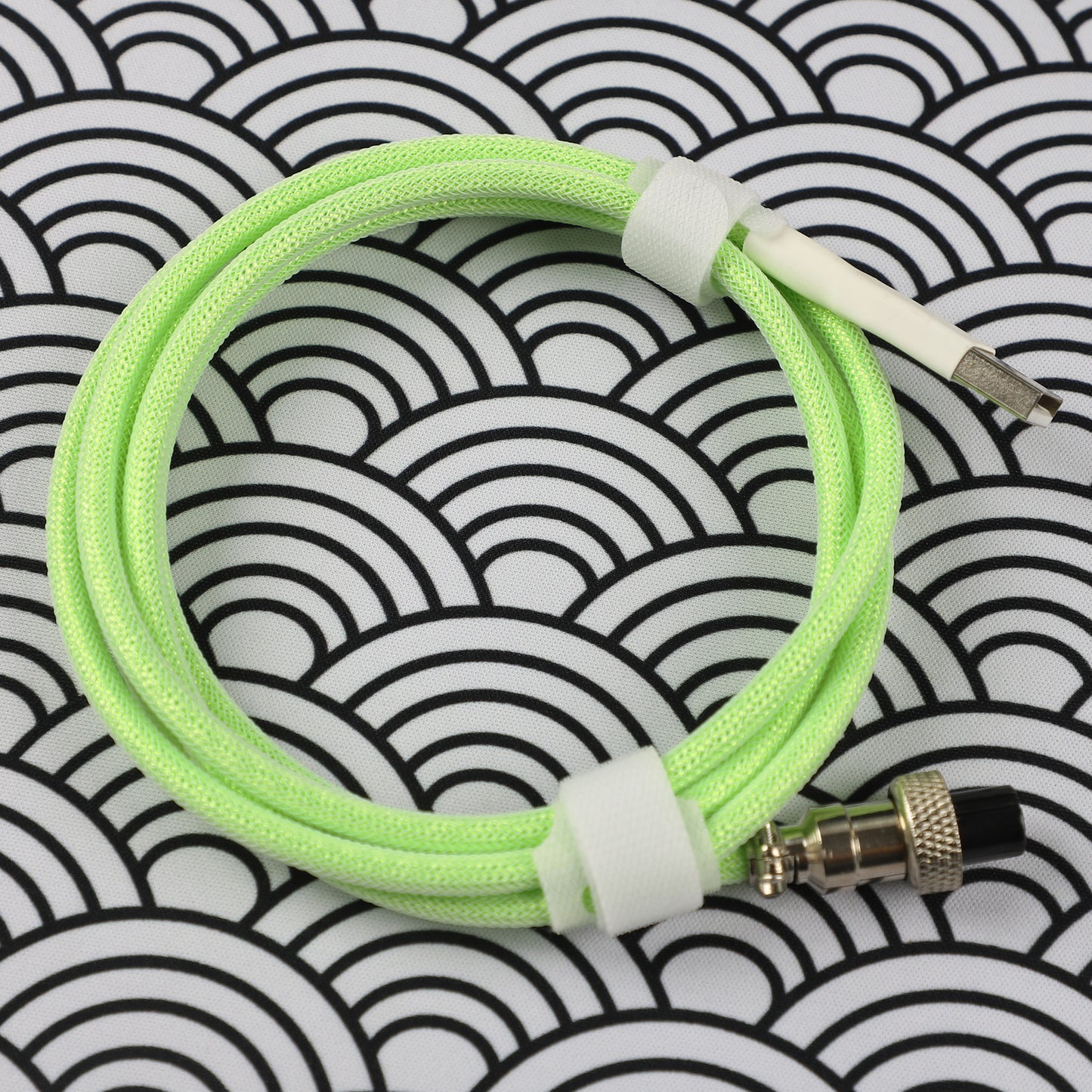 Type A to C Aviator Data Line 150cm Coiled Spring Braided Cable