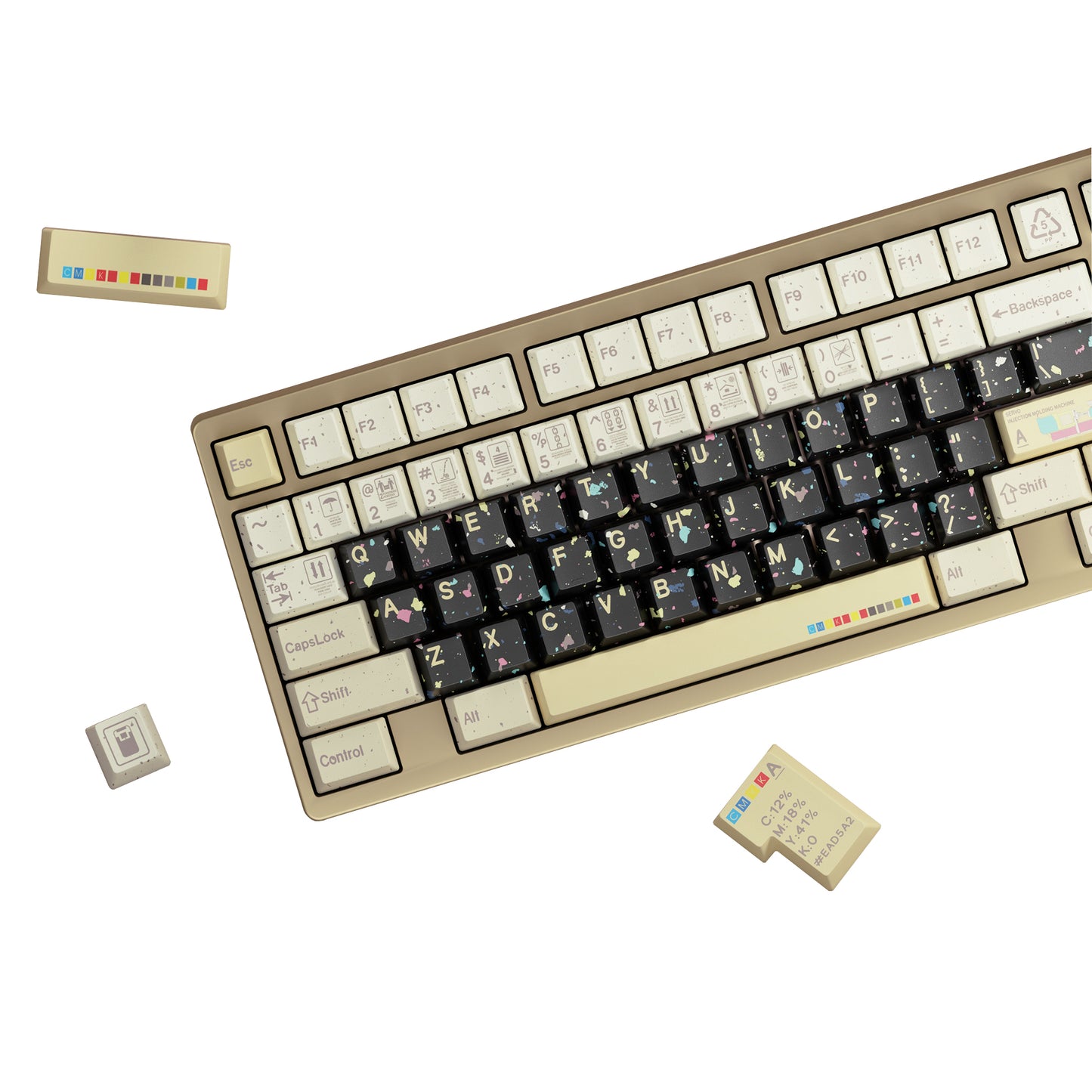 YMDK Industrial Injection Molded 141 Keys PBT Keycap Dye Sub Cherry Profile Colorful Design Custom Keycaps for MX Mechanical Keyboards