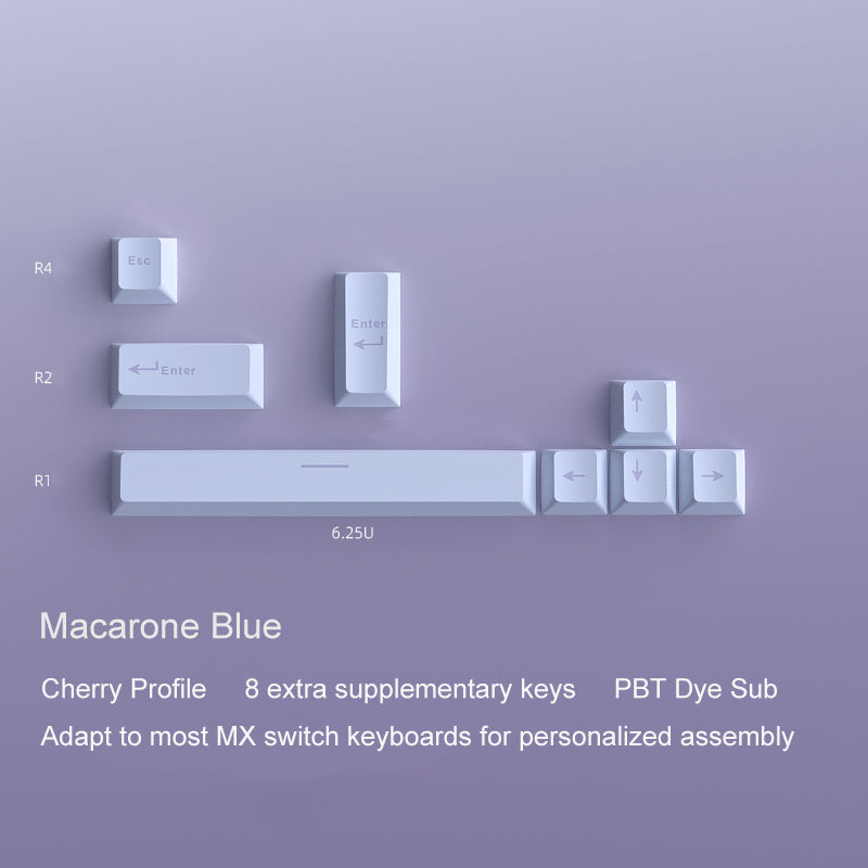 YMDK 8 pcs Extra Keycaps Double Shot PBT Cherry Profile Top Print Keycap Set Suitable for MX Switches Mechanical Keyboard