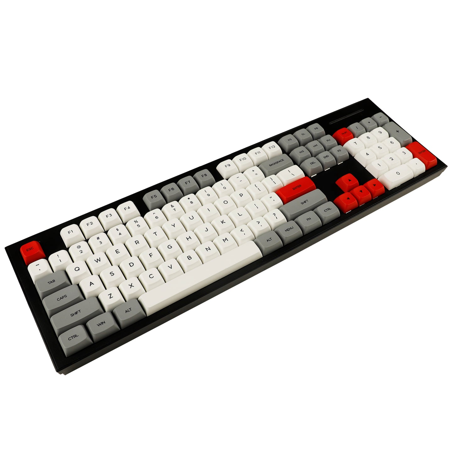 YMDK Granite Gray White Red Theme 134 Keycaps(ZDA Profile XDA v2 Dye Sub PBT For 104 TKL 60% 96 84 68 64 )