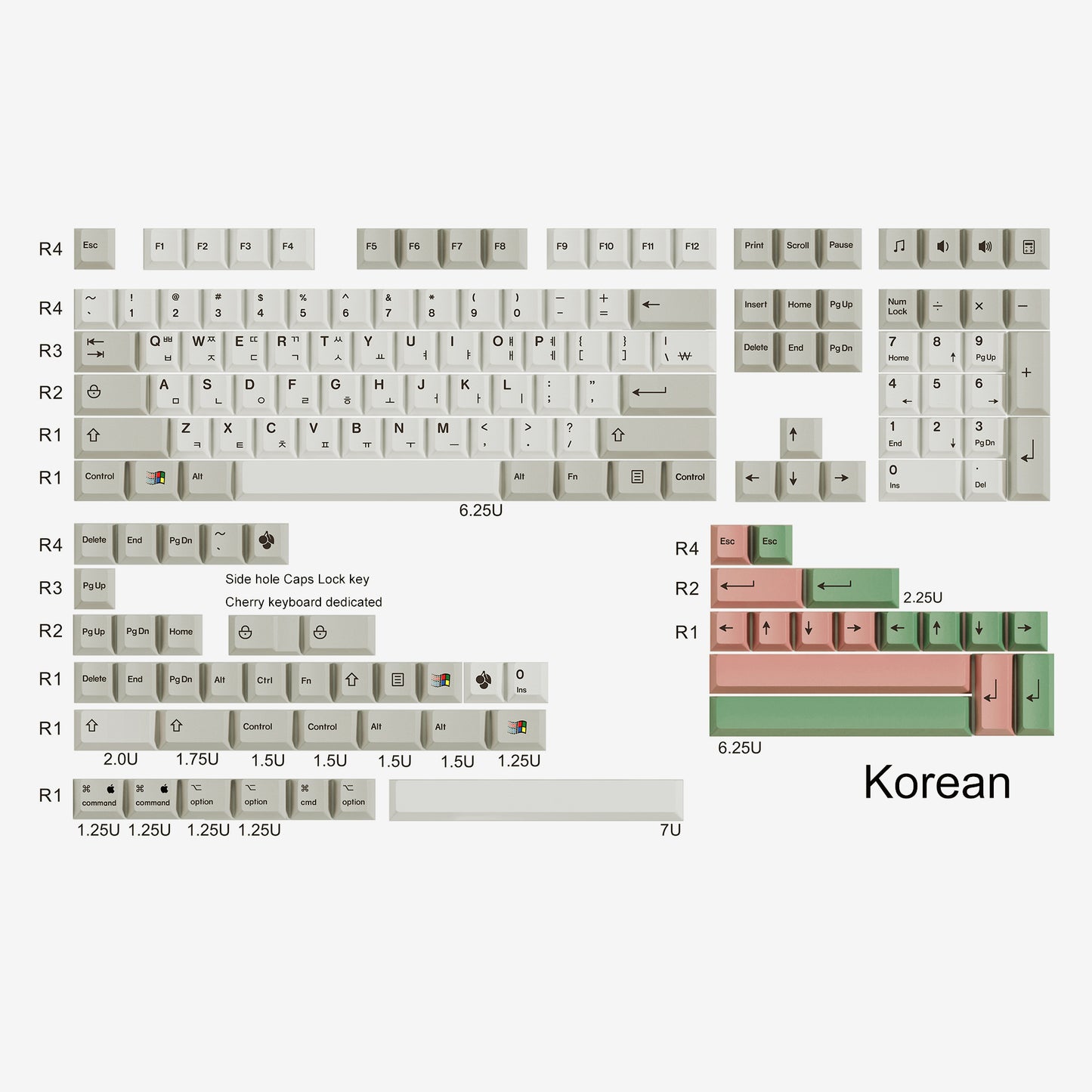 YMDK 161 Keys 9009 English Korean German QWERTZ Cherry Profile Dye Sub Top Print PBT Keycap for 61/68/87/98/104/108 Layout MX Mechanical Keyboard