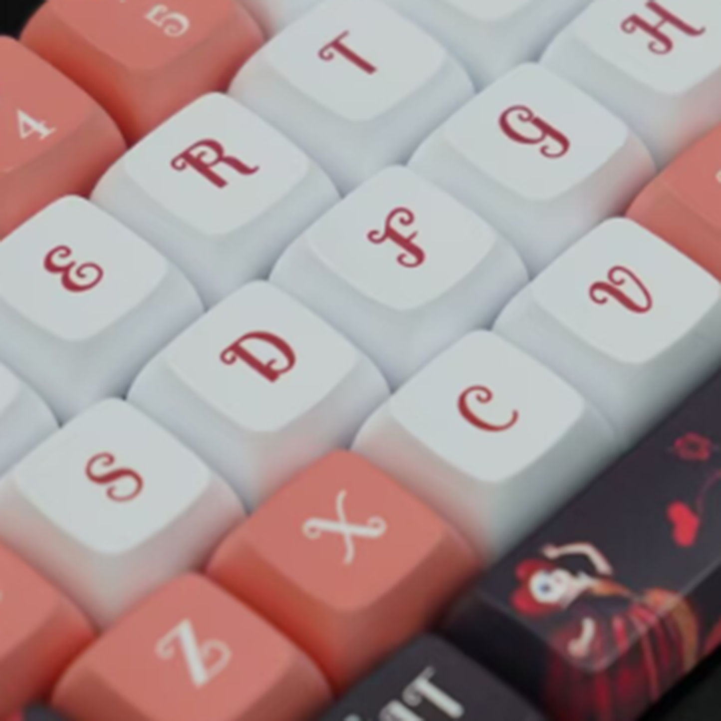 YMDK Alice Theme Keycaps Full Set 132 Keys PBT Dye Sub XDA Profile Keycap for MX Mechanical Keyboard