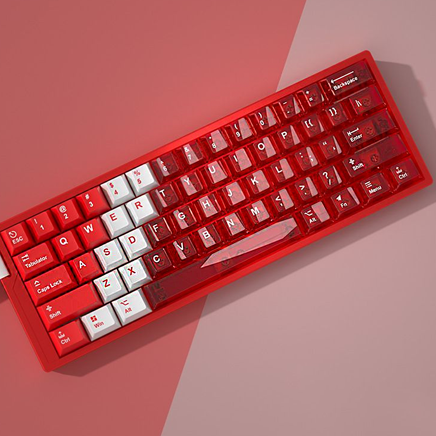 YMDK PBT+PC Transparent Keycaps Cherry Profile Shine Through Top Print Dye Sublimation Keycap for MX 61/64/68/84/87/100/104/108 MX Mechanical Keyboard