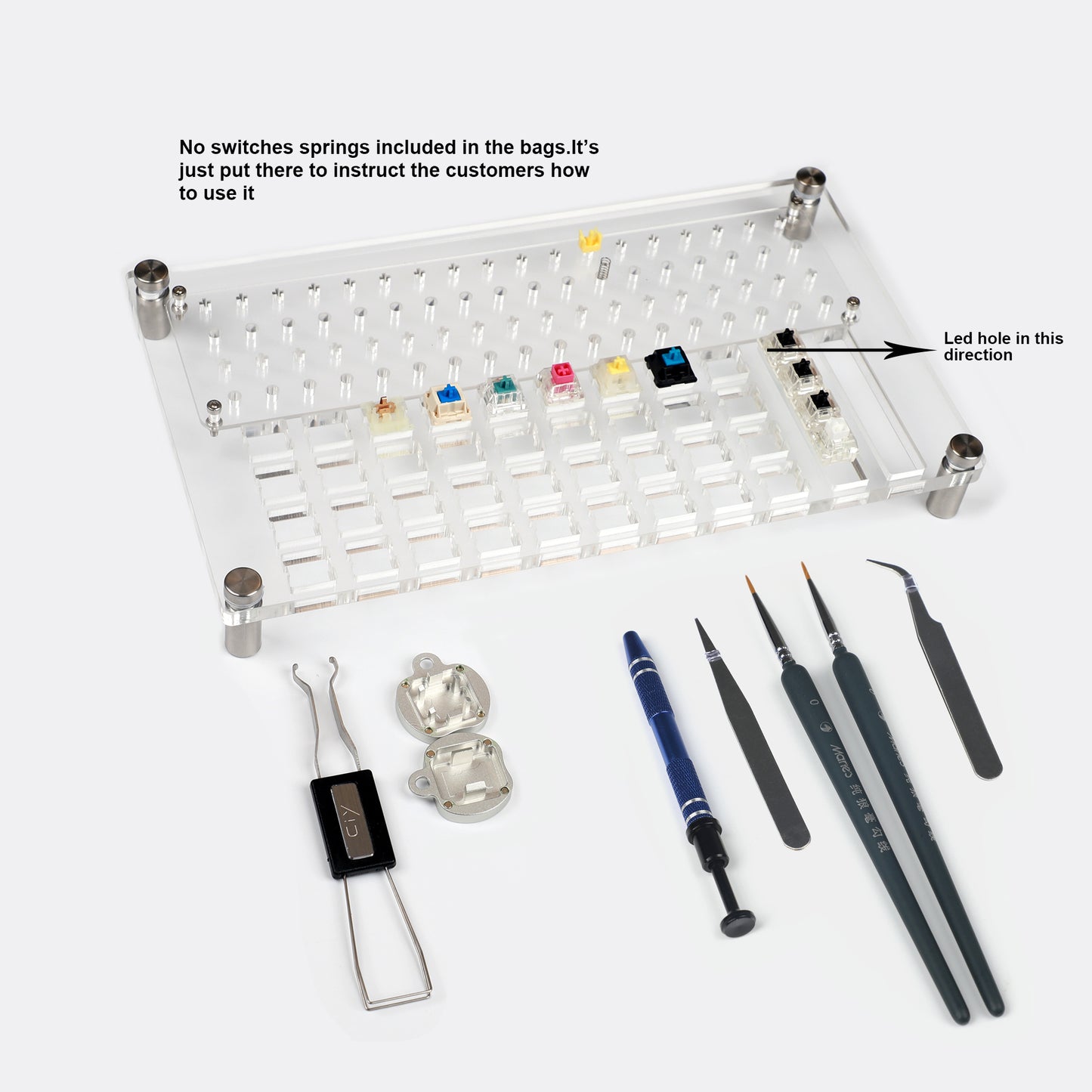 44 Lube Station Switch Tester Opener DIY Double-Deck Removal Platform(Cherry Kailh Gateron JWK Switches Using/oiling)