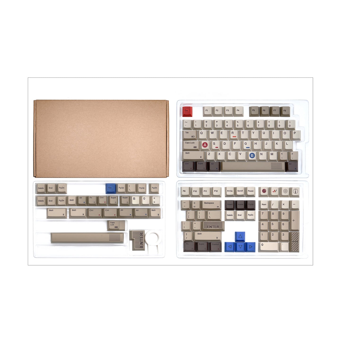 YMDK 138 Keys 1989 Dye Sub PBT Cherry Profile Top Print Keycap for 61 68 75 84 87 96 104 108 MX Mechanical Keyboard Layout