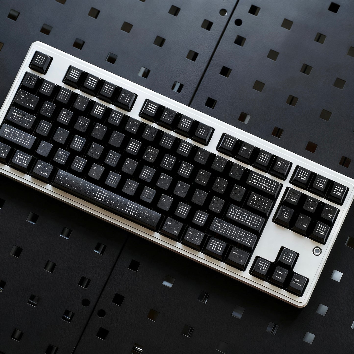 YMDK Polka Dot 142 keys Keycaps Black Frosted Shine Through Cherry Profile PC UV Print Keycap for 61/68/84/87/98/104/108 MX Mechanical Keyboard