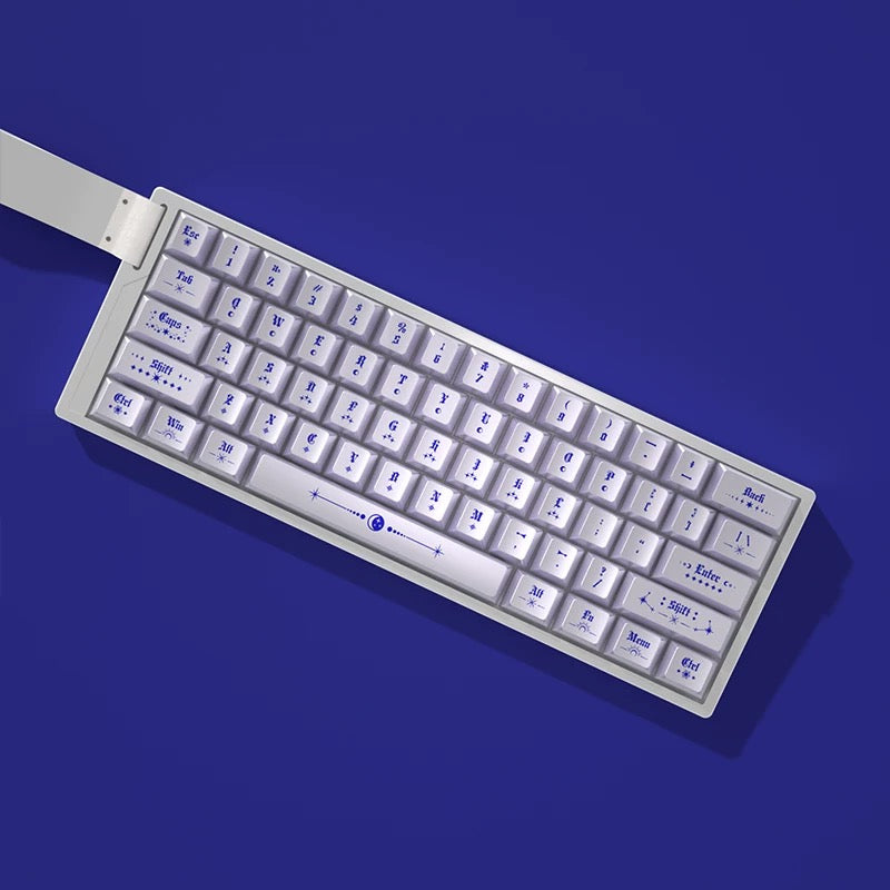 YMDK Magic Pearlescent Keycaps 121 Keys Top Print Cherry Profile Dye Sub Keycap PBT for MX Mechanical Keyboard 60 68 75 100 104 Layout