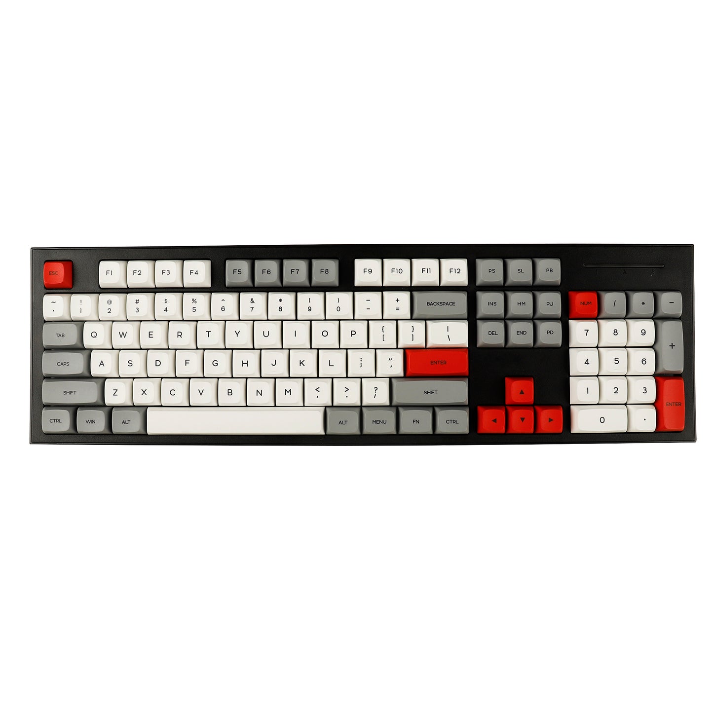 YMDK Granite Gray White Red Theme 134 Keycaps(ZDA Profile XDA v2 Dye Sub PBT For 104 TKL 60% 96 84 68 64 )