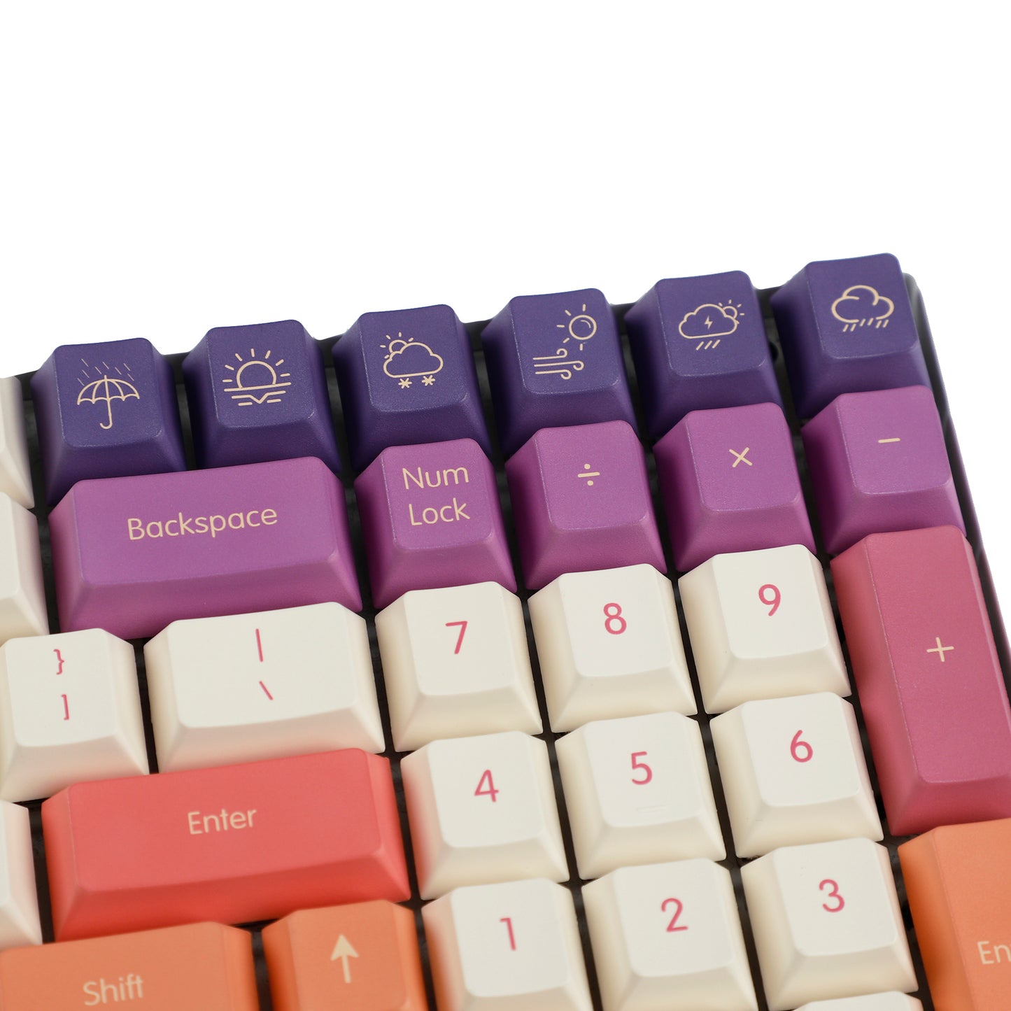 YMDK Smoke Cloud 143 Keycaps(Dye Sub Cherry Profile PBT 1.5mm/ANSI 104 TKL GK61 96 75 GMMK NCR80 Using)