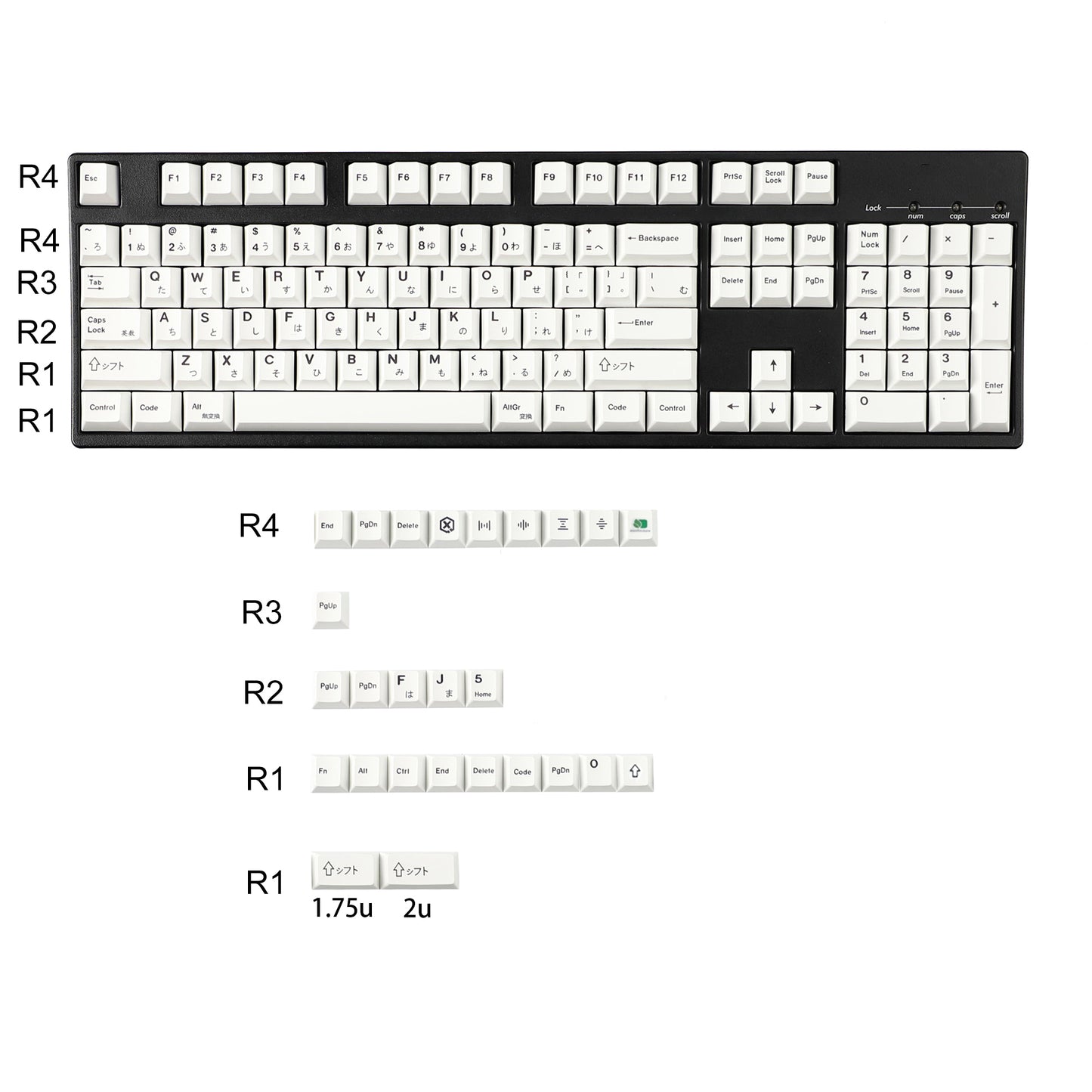 YMDK Minimalist English Japanese Thai Full Set Keycaps PBT Dye Sub Cherry Profile for 61/75/87/98/100/104 MX Mechanical Keyboard