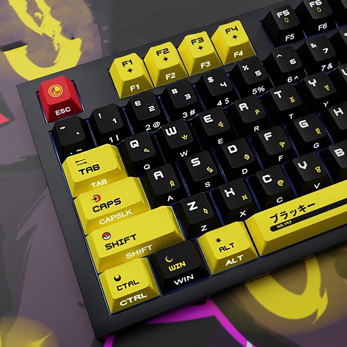 YMDK Elf Baby Theme Keycaps 120 Keys Side-lit Top Print Five-side Dye Sub PBT Cherry Profile Custom keycap for 61/68/84/87/98/104/108 MX Mechanical Keyboard