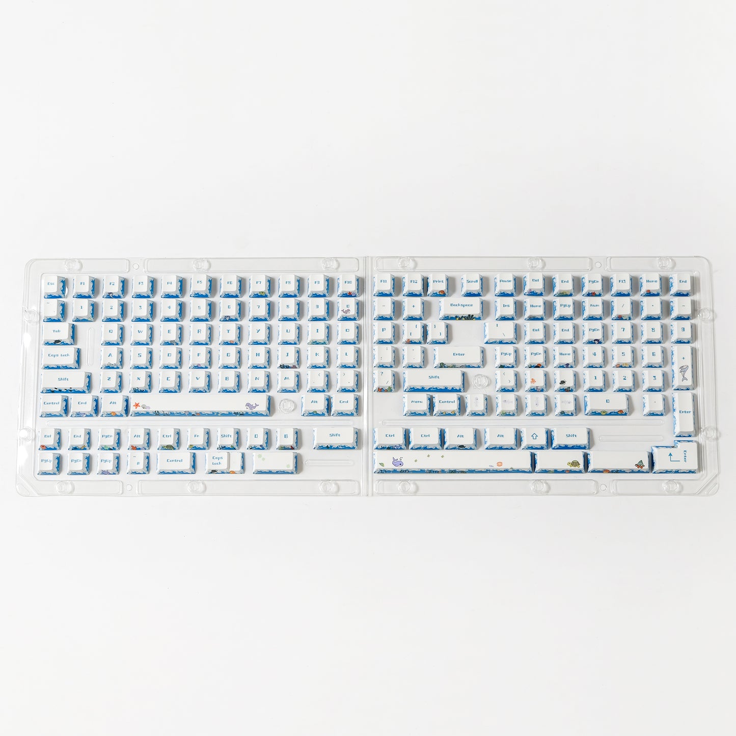 YMDK Deep Sea Party 143 Key Caps Creative Interesting Cute Keycaps PBT Dye Sub Custom Keycap for 75/87/98/104/108 MX Mechanical Keyboard