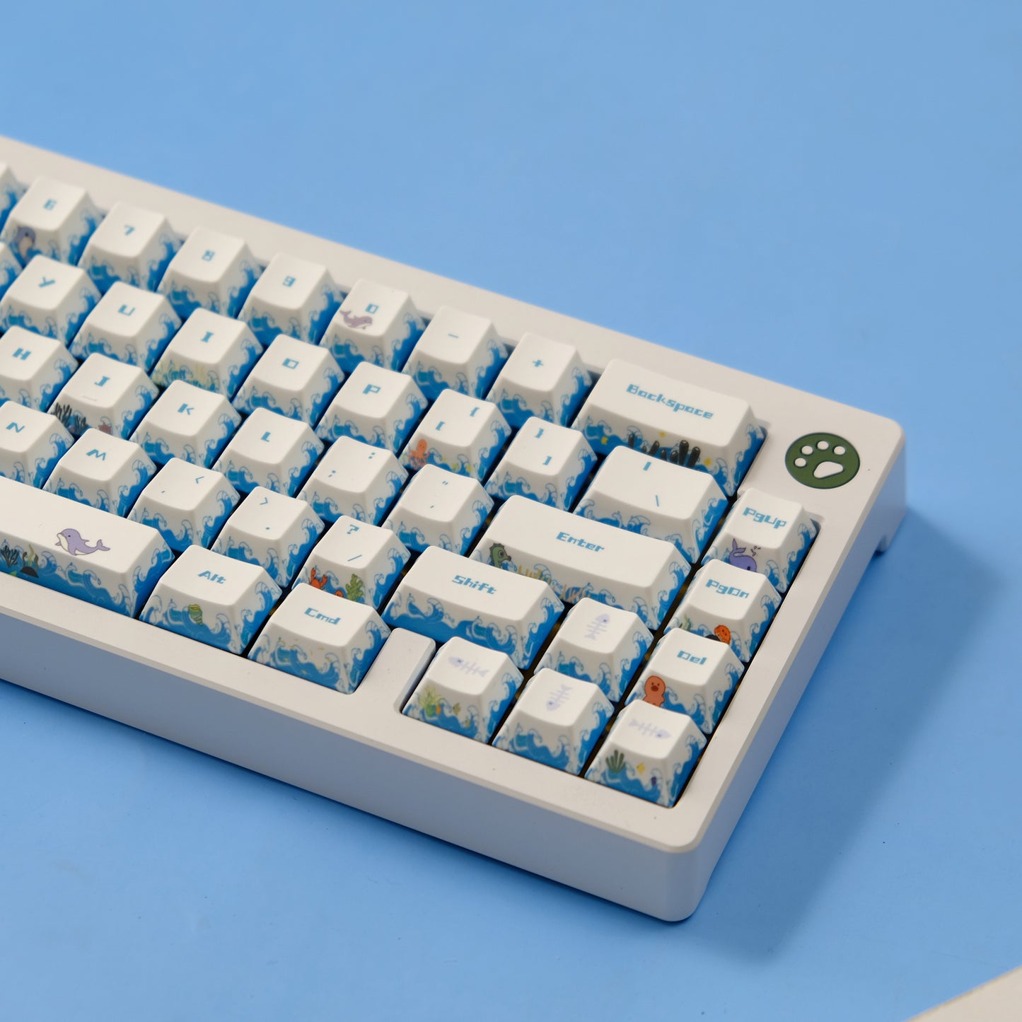 YMDK Deep Sea Party 143 Key Caps Creative Interesting Cute Keycaps PBT Dye Sub Custom Keycap for 75/87/98/104/108 MX Mechanical Keyboard
