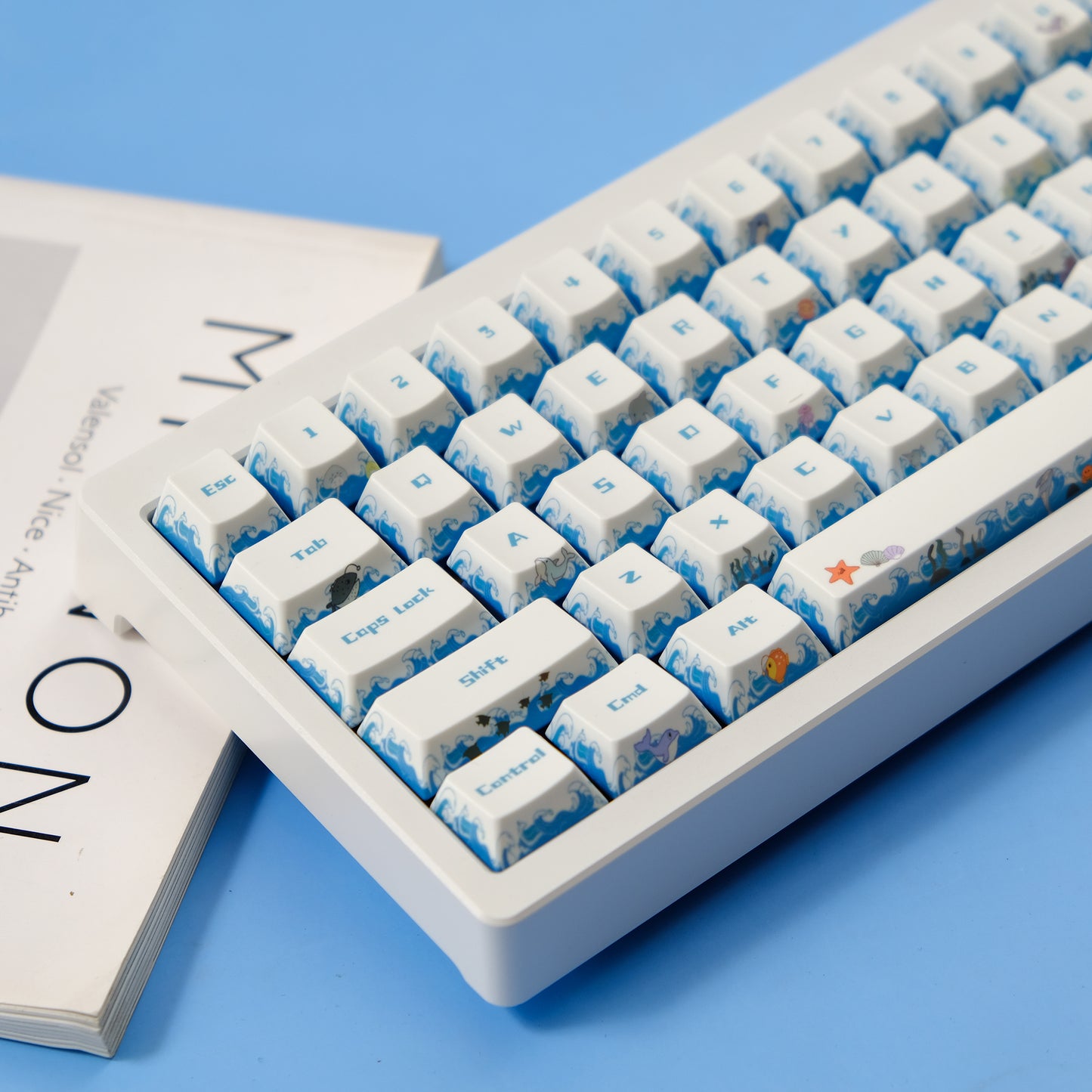 YMDK Deep Sea Party 143 Key Caps Creative Interesting Cute Keycaps PBT Dye Sub Custom Keycap for 75/87/98/104/108 MX Mechanical Keyboard