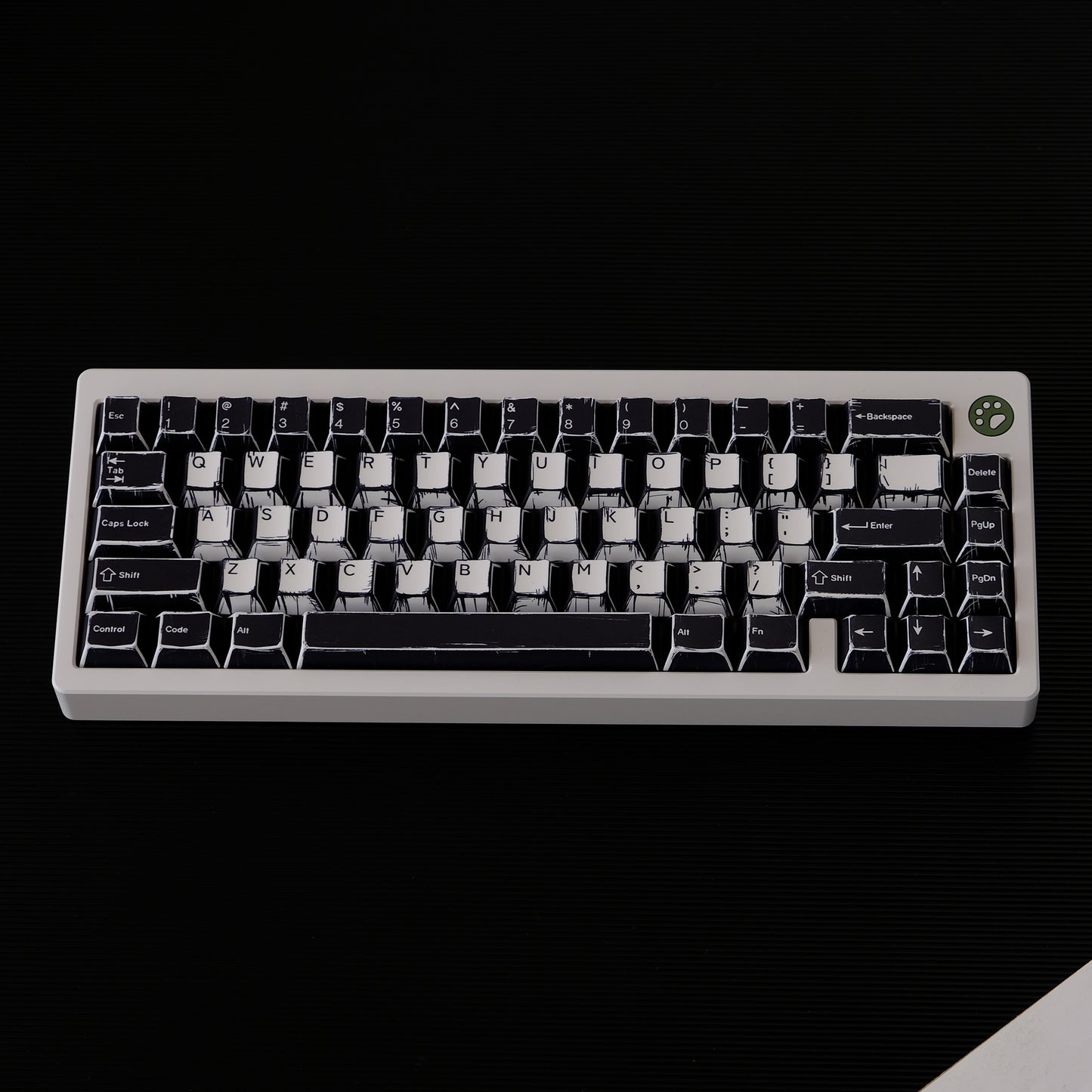 YMDK Black and White Comics Theme 141 keys PBT Keycap Top Print Dye Sub Cherry Profile Custom Keycaps for MX Mechanical Keyboard