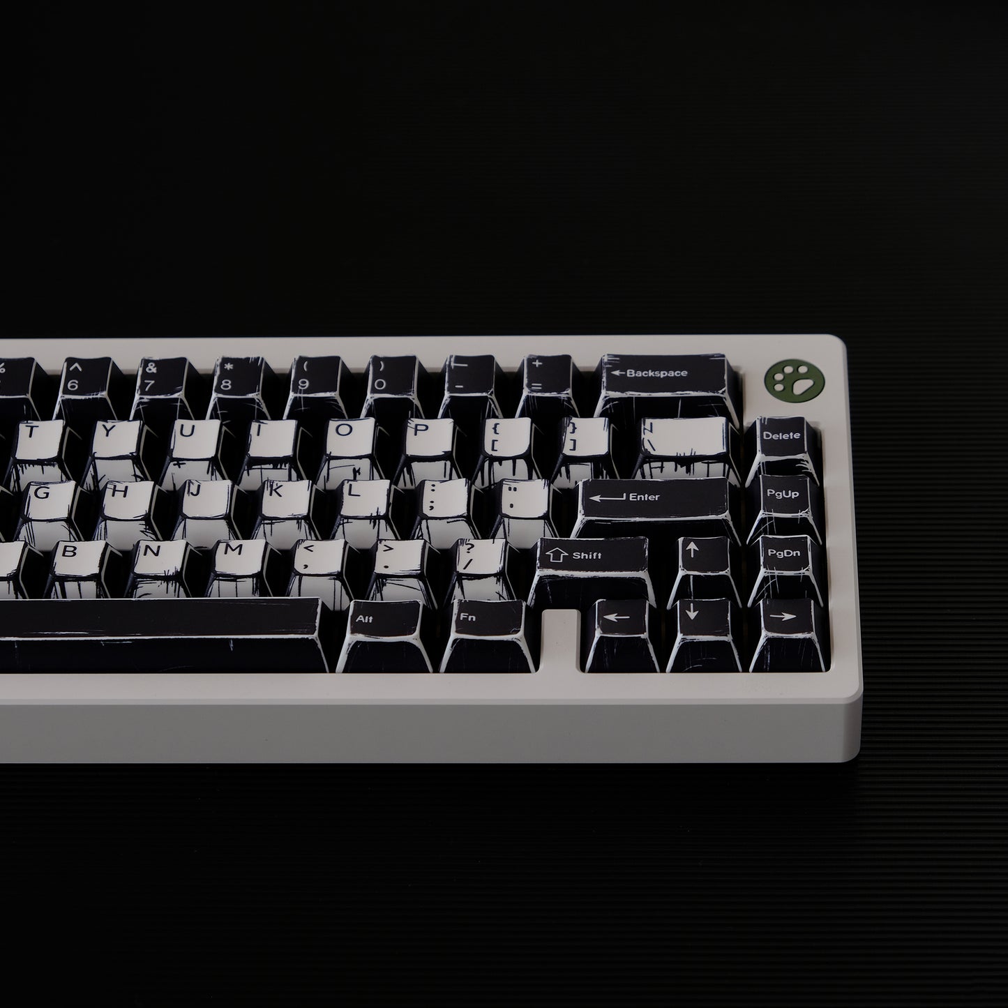 YMDK Black and White Comics Theme 141 keys PBT Keycap Top Print Dye Sub Cherry Profile Custom Keycaps for MX Mechanical Keyboard