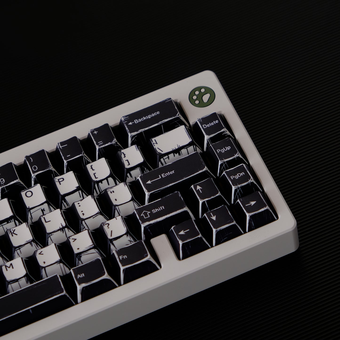 YMDK Black and White Comics Theme 141 keys PBT Keycap Top Print Dye Sub Cherry Profile Custom Keycaps for MX Mechanical Keyboard