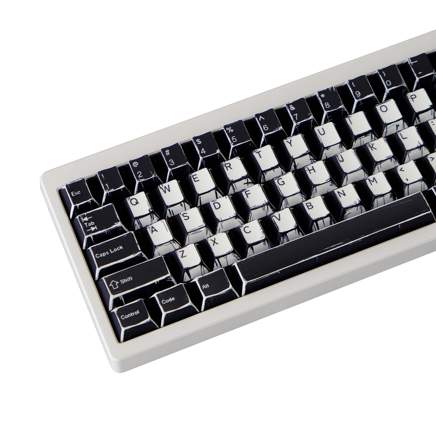 YMDK Black and White Comics Theme 141 keys PBT Keycap Top Print Dye Sub Cherry Profile Custom Keycaps for MX Mechanical Keyboard