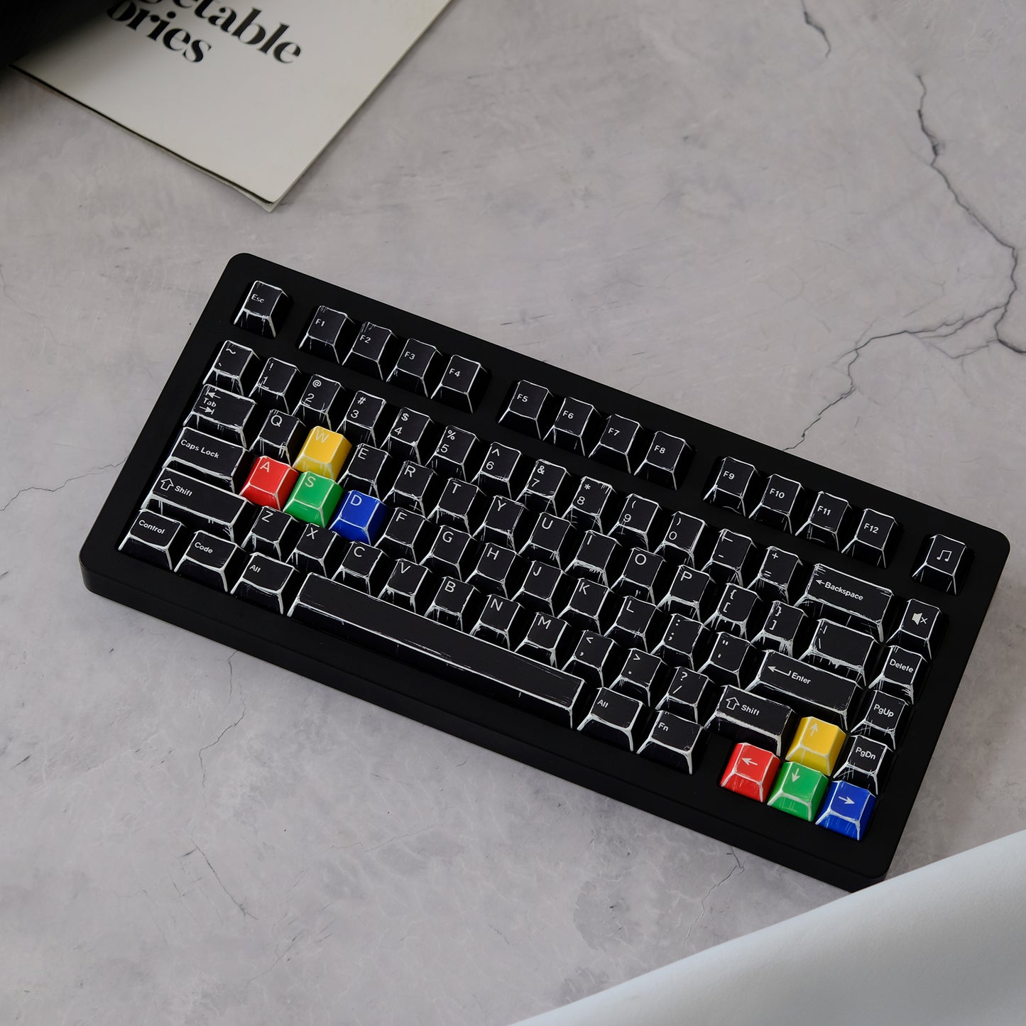 YMDK Color Comics Theme 141 keys PBT Keycap Top Print Dye Sub Cherry Profile Custom Keycaps for MX Mechanical Keyboard