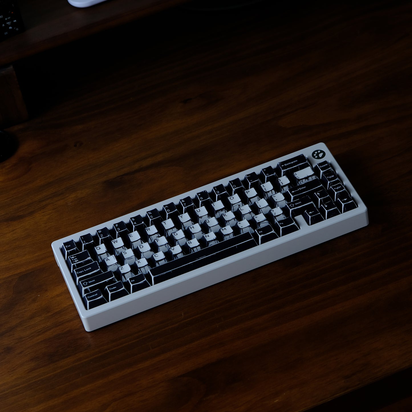 YMDK Black and White Comics Theme 141 keys PBT Keycap Top Print Dye Sub Cherry Profile Custom Keycaps for MX Mechanical Keyboard