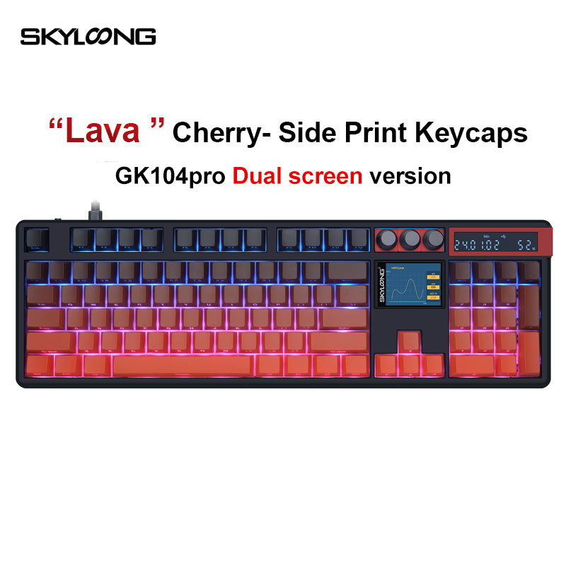 SKYLOONG GK104Pro Full-Size 3-Mode Wireless Mechanical Keyboard with 2.0 Screen 3 Knobs Hot-Swappable Side-Engraved PBT keycaps GK104 Pro Fully Assembly Keyboard