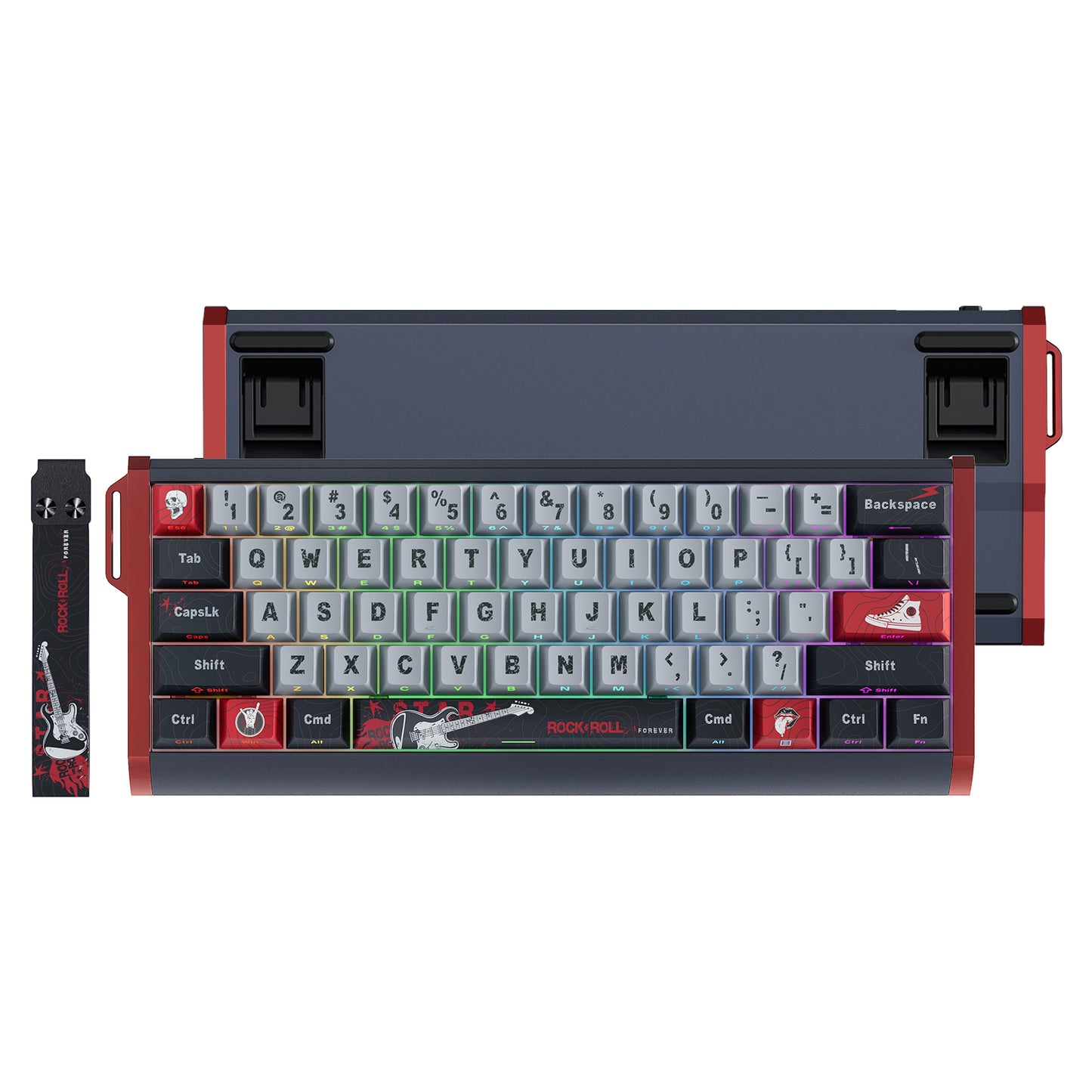 GK61HE 68HE Wired Magnetic Switch Aluminum Case Keyboard Sidelit Double Shot PBT Shine Through Contour Lines Keycaps Keyboards