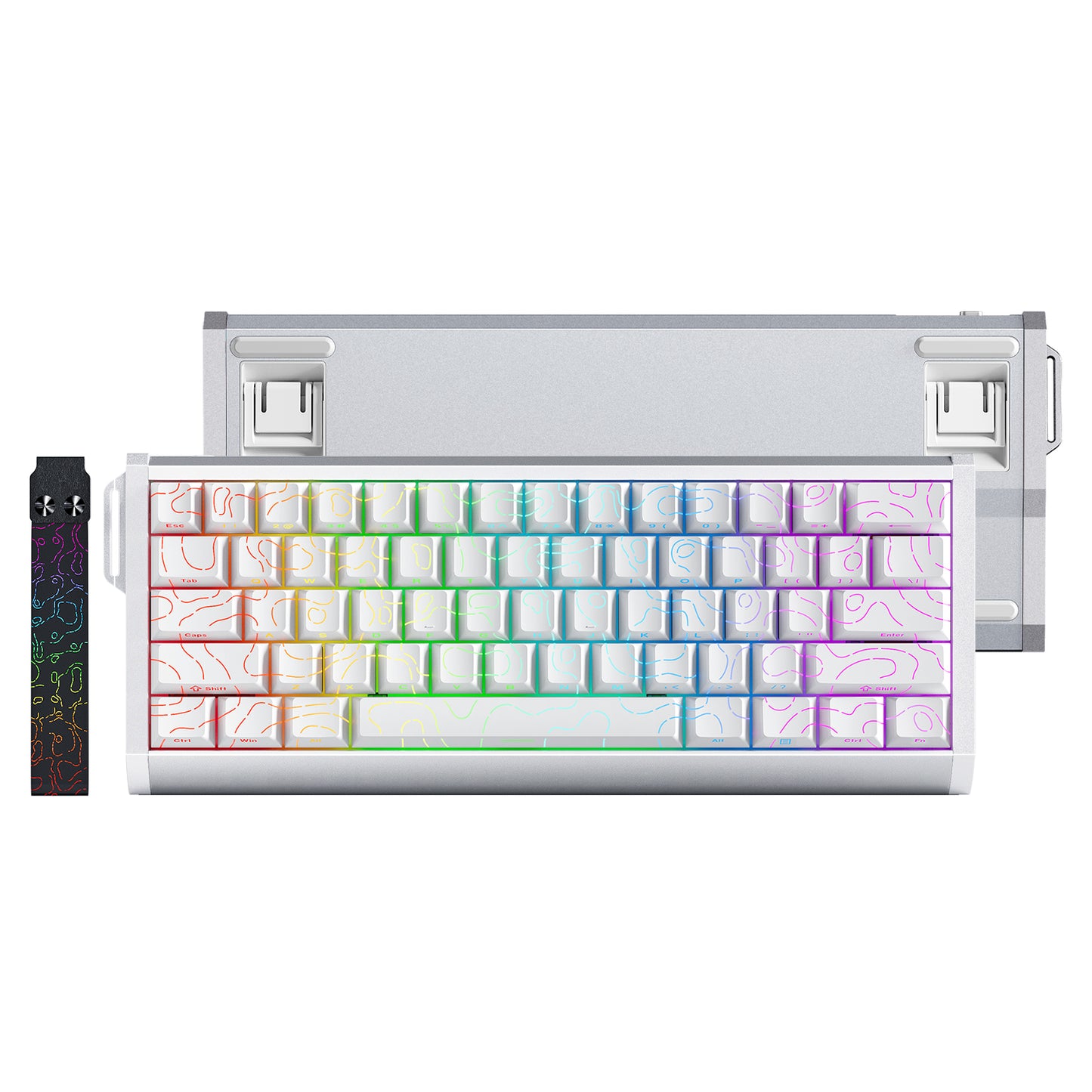 GK61HE 68HE Wired Magnetic Switch Aluminum Case Keyboard Sidelit Double Shot PBT Shine Through Contour Lines Keycaps Keyboards