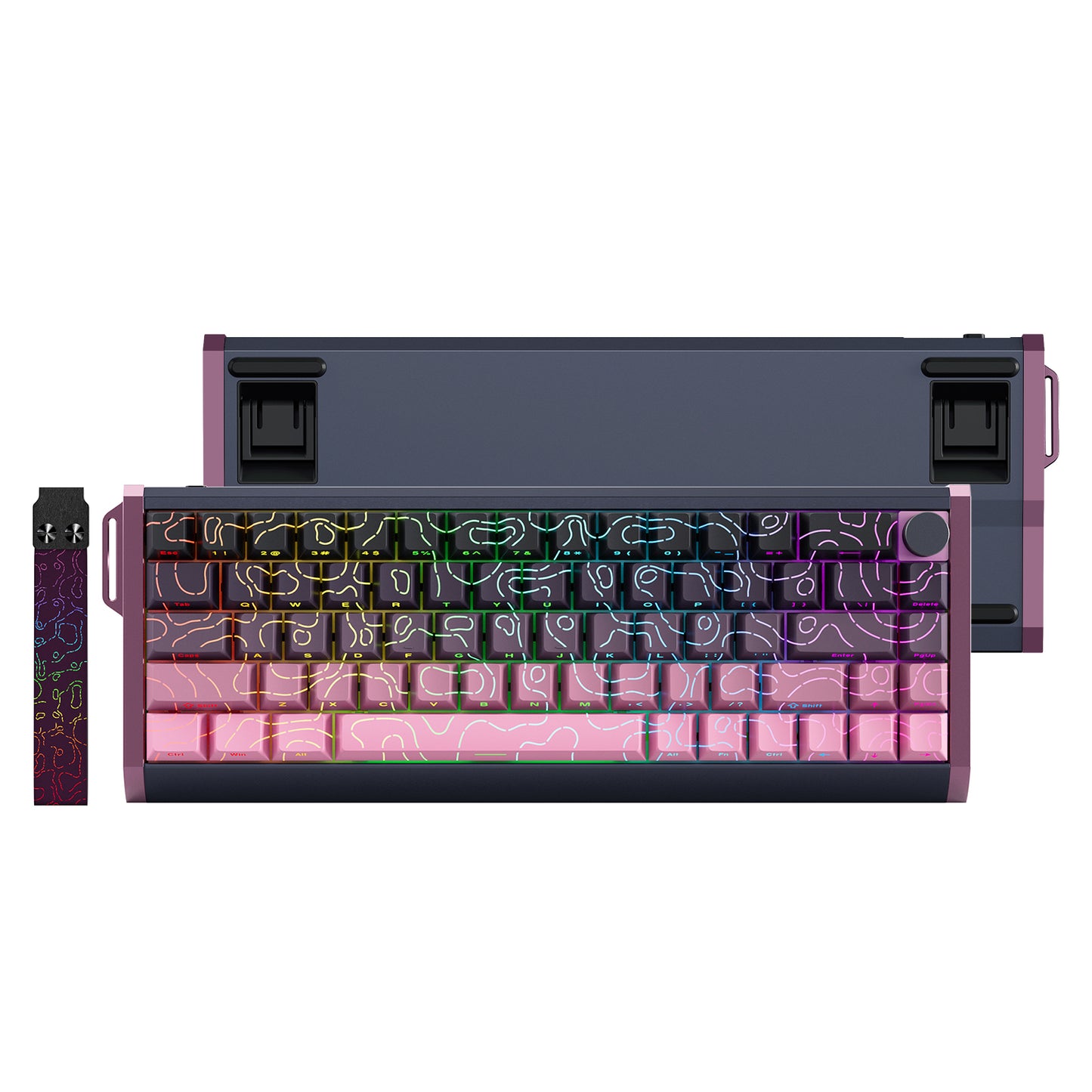 GK61HE 68HE Wired Magnetic Switch Aluminum Case Keyboard Sidelit Double Shot PBT Shine Through Contour Lines Keycaps Keyboards