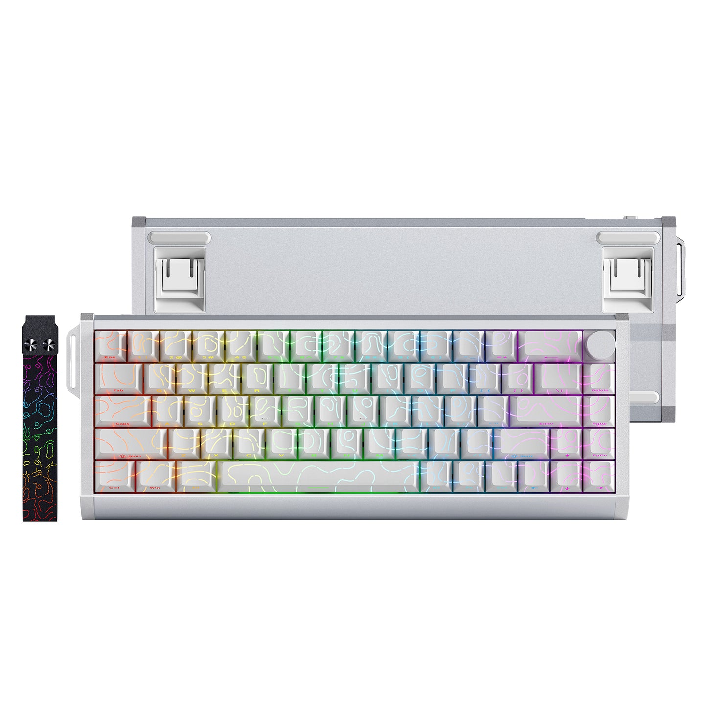 GK61HE 68HE Wired Magnetic Switch Aluminum Case Keyboard Sidelit Double Shot PBT Shine Through Contour Lines Keycaps Keyboards