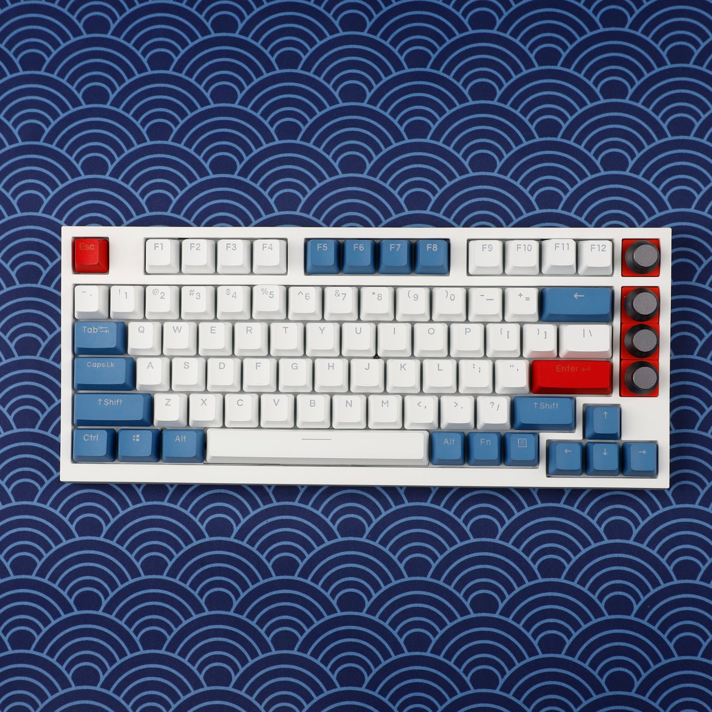 GK75 Triple-Mode 4 Knobs Plastic Case Gasket RGB Hot Swappable Macro Programmable Bluetooth Wired 2.4G Mechanical Keyboard Barebone