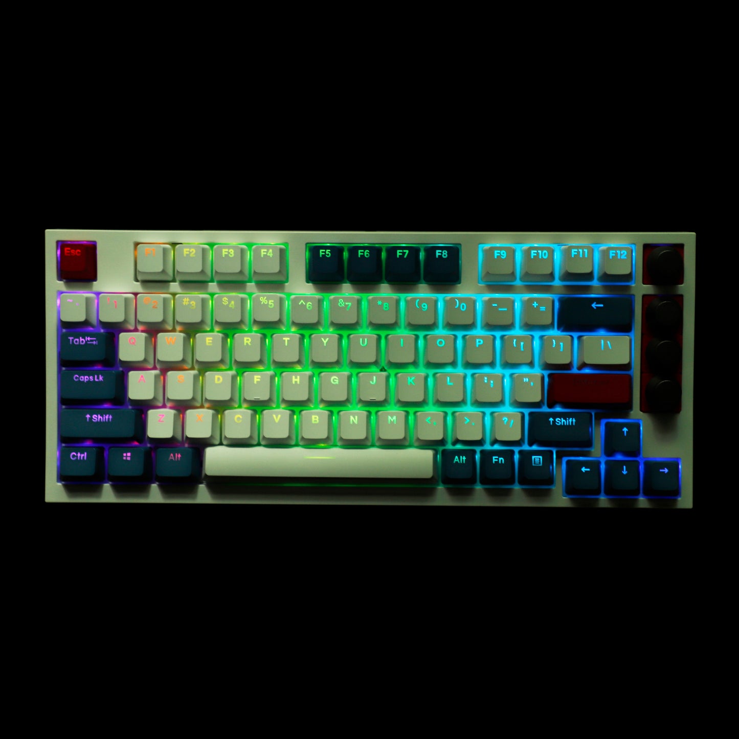 GK75 Triple-Mode 4 Knobs Plastic Case Gasket RGB Hot Swappable Macro Programmable Bluetooth Wired 2.4G Mechanical Keyboard Barebone