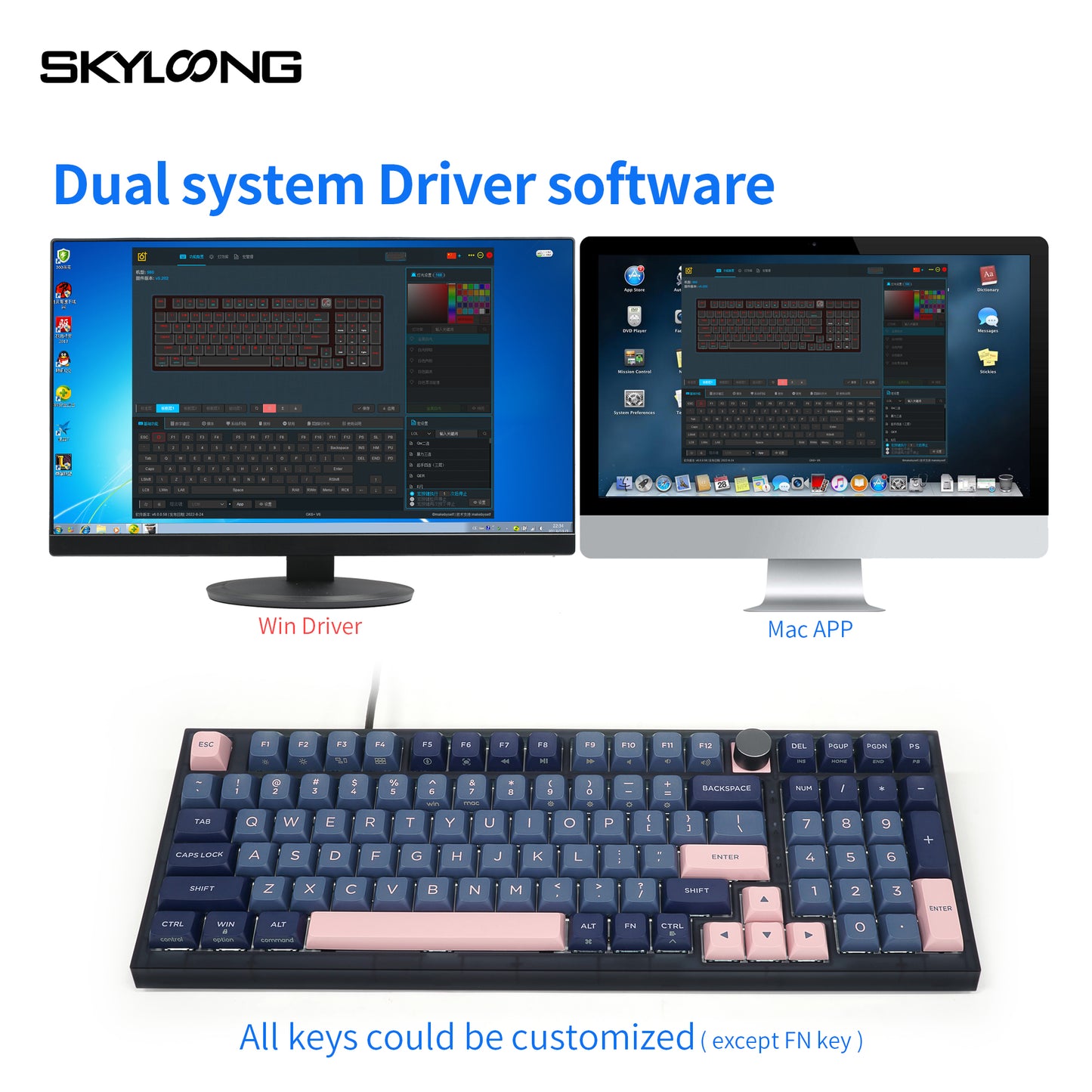 GK980 Aluminum Triple-Mode 4 Knobs Gasket RGB Hot Swappable Bluetooth 2.4G Mechanical Keyboard Kit(Macro Programmable)