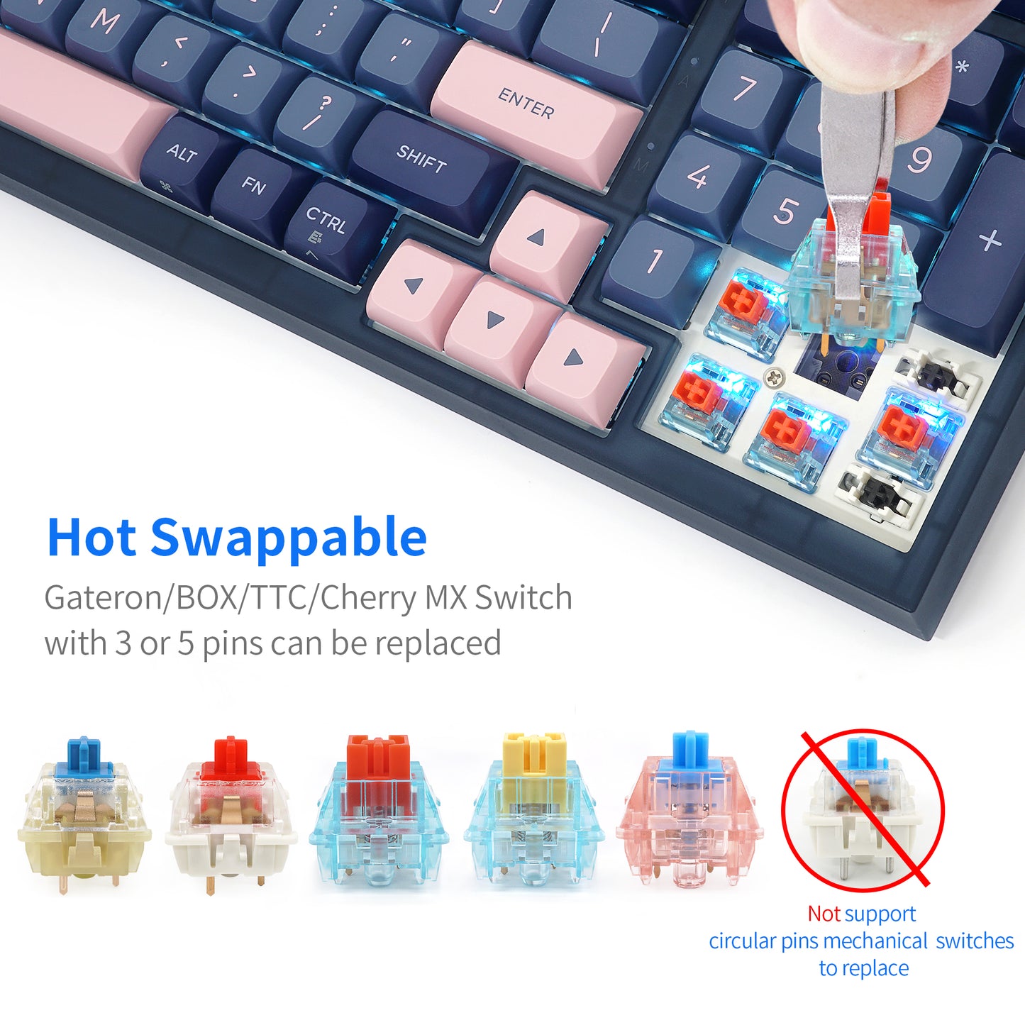 GK980 Aluminum Triple-Mode 4 Knobs Gasket RGB Hot Swappable Bluetooth 2.4G Mechanical Keyboard Kit(Macro Programmable)