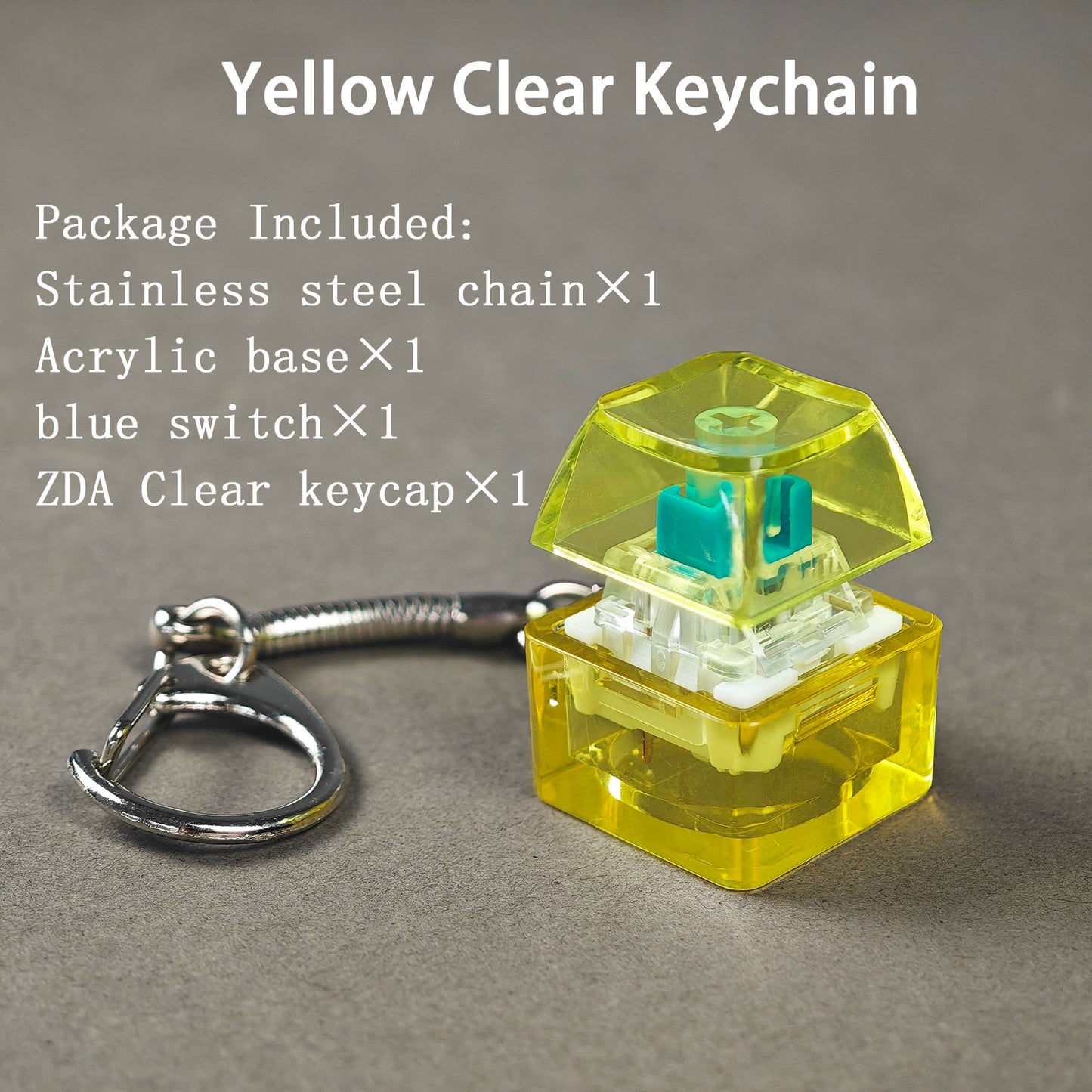 YMDK Mechanical Switch Key Toy Keychain 1U Acrylic Custom Stress Relief Gifts Toys For Keyboard Switches Tester Kit Without LED Light