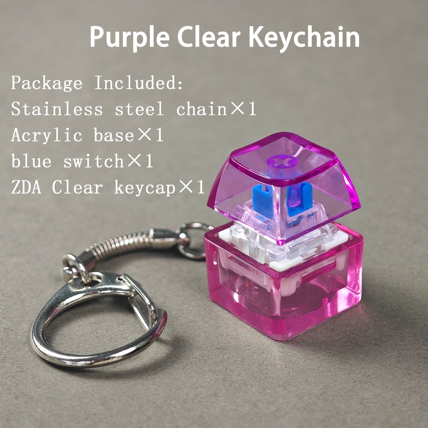 YMDK Mechanical Switch Key Toy Keychain 1U Acrylic Custom Stress Relief Gifts Toys For Keyboard Switches Tester Kit Without LED Light
