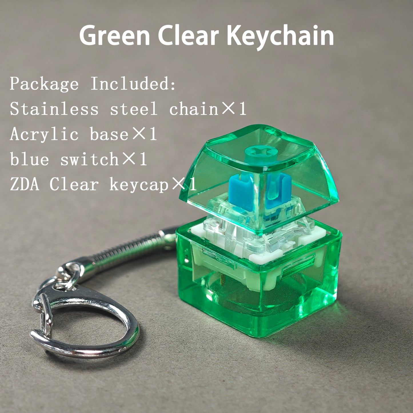 YMDK Mechanical Switch Key Toy Keychain 1U Acrylic Custom Stress Relief Gifts Toys For Keyboard Switches Tester Kit Without LED Light