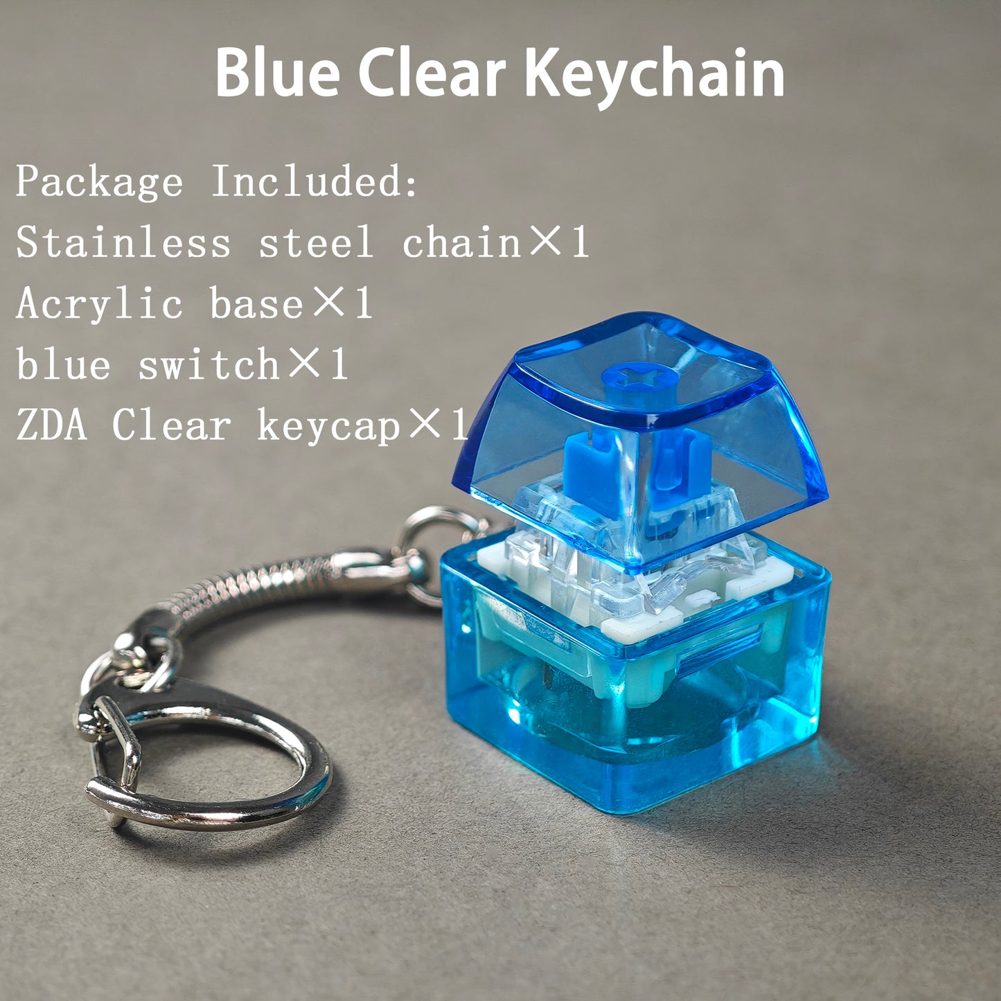 YMDK Mechanical Switch Key Toy Keychain 1U Acrylic Custom Stress Relief Gifts Toys For Keyboard Switches Tester Kit Without LED Light