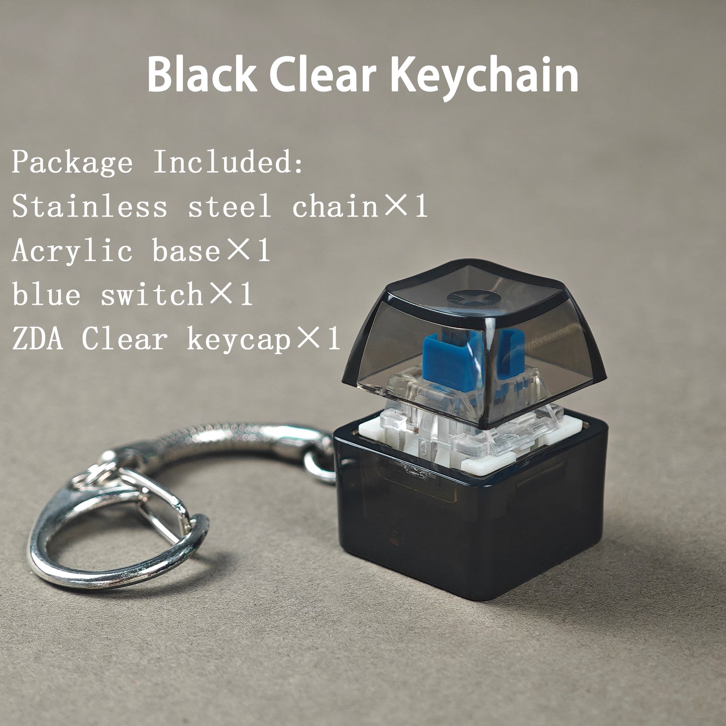 YMDK Mechanical Switch Key Toy Keychain 1U Acrylic Custom Stress Relief Gifts Toys For Keyboard Switches Tester Kit Without LED Light