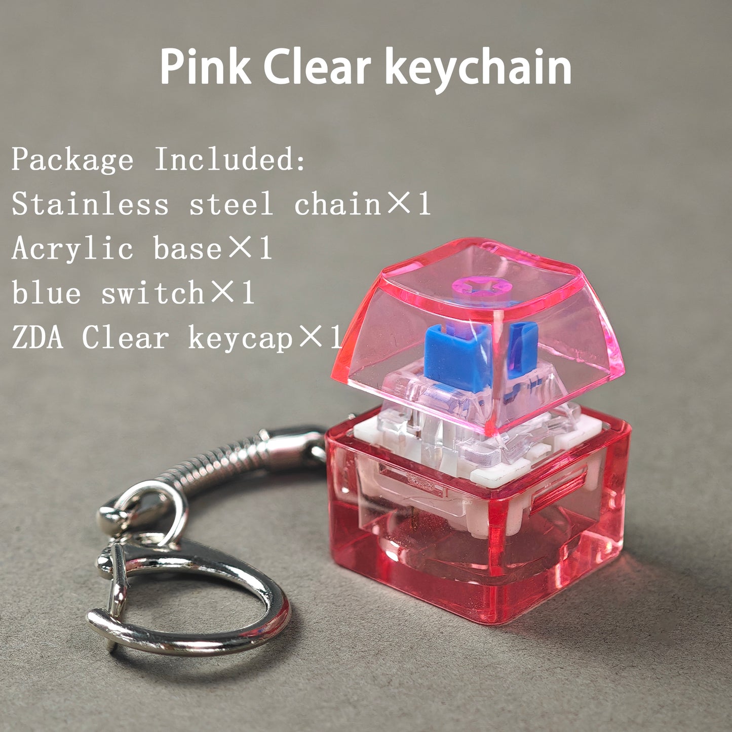 YMDK Mechanical Switch Key Toy Keychain 1U Acrylic Custom Stress Relief Gifts Toys For Keyboard Switches Tester Kit Without LED Light
