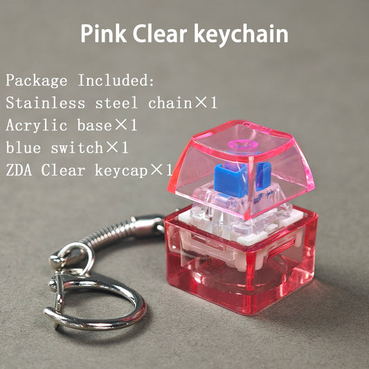 YMDK Mechanical Switch Key Toy Keychain 1U Acrylic Custom Stress Relief Gifts Toys For Keyboard Switches Tester Kit Without LED Light