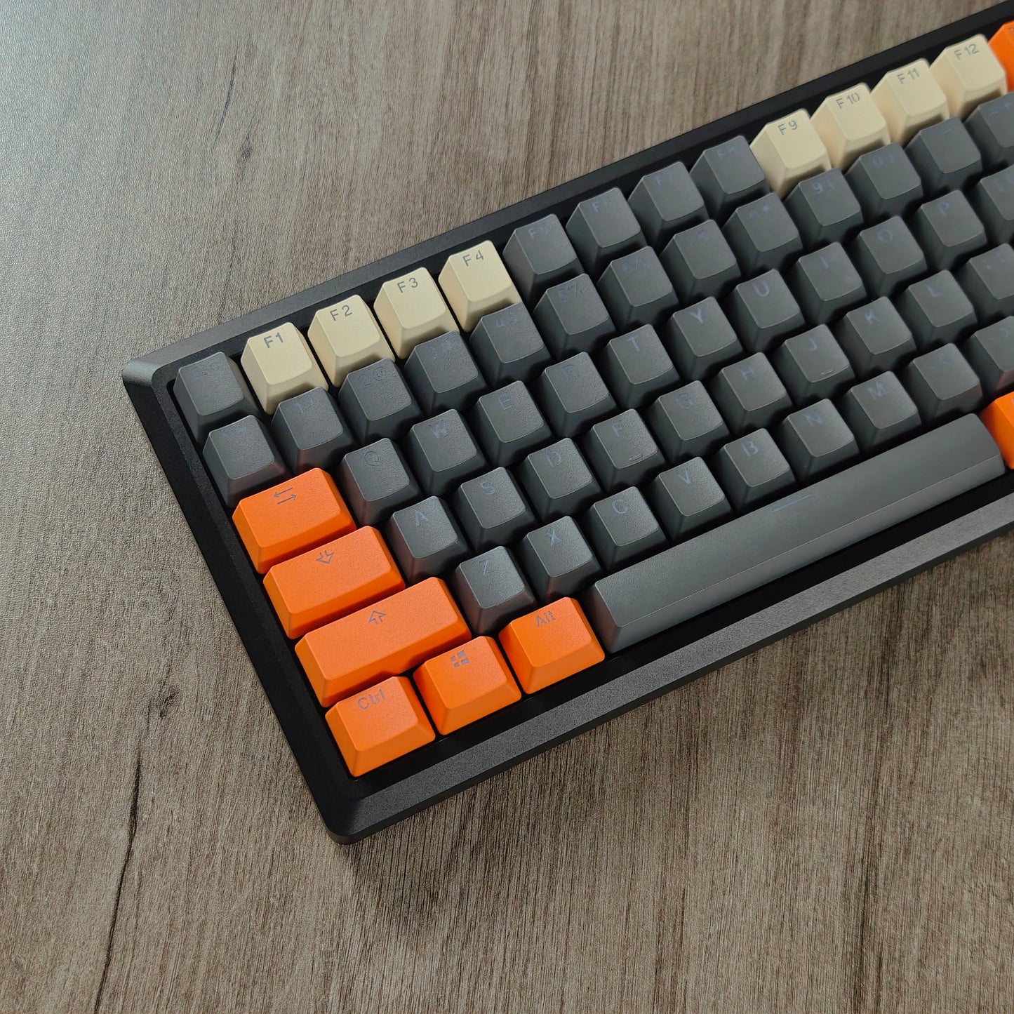 Carbon Miami PBT Double Shot Cherry Profile ANSI Backlit Keycaps for MX Mechanical Keyboard Melody 96 KBD75 68 61 87 104 Keychron(Only Keycap) (Carbon)