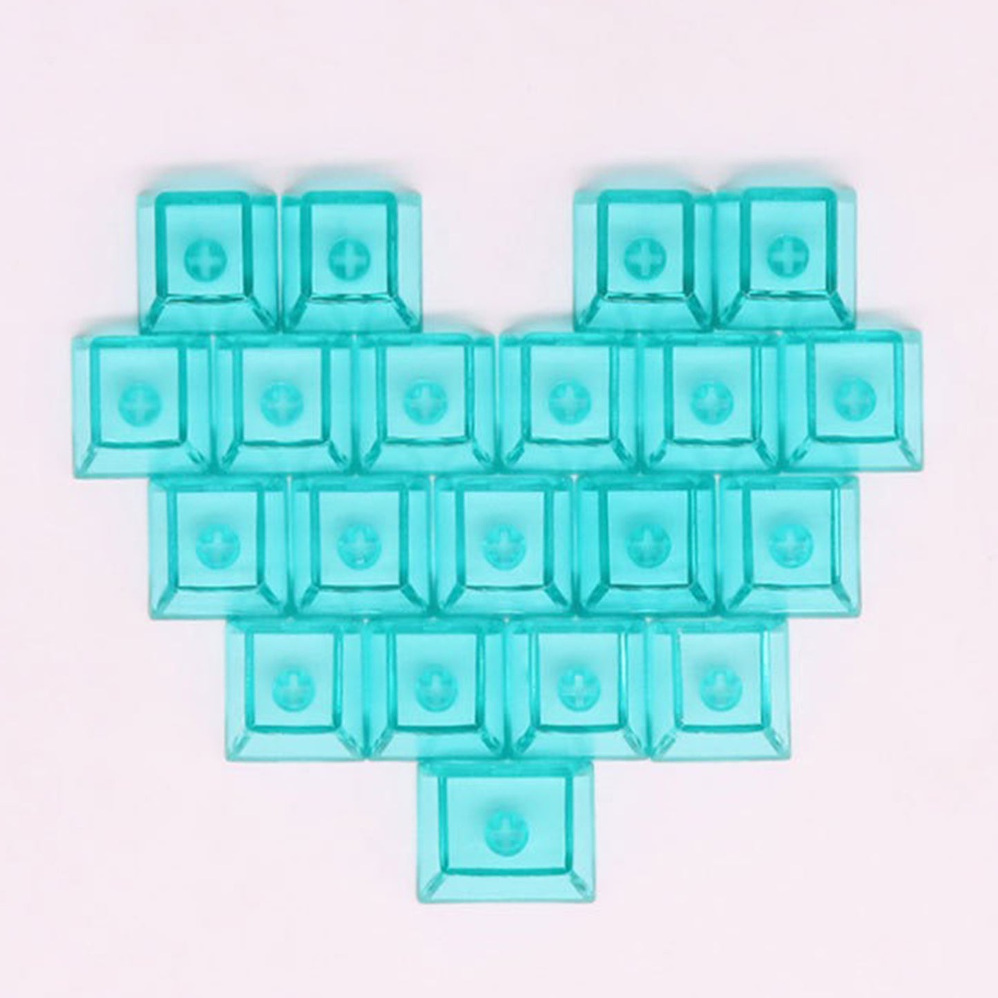 21 Keys Transparent PC Blank Cherry Profile Shine Through Black White Yellow Pink Blue Orange Red Keycaps for MX Keyboard DIY