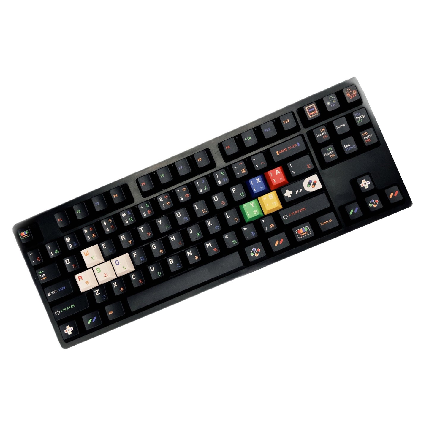 142 Keys Childlike Black Theme Five Sides Dye Sub PBT Cherry Profile Keycaps for 61/84/87/104/108 MX Mechanical Keyboards