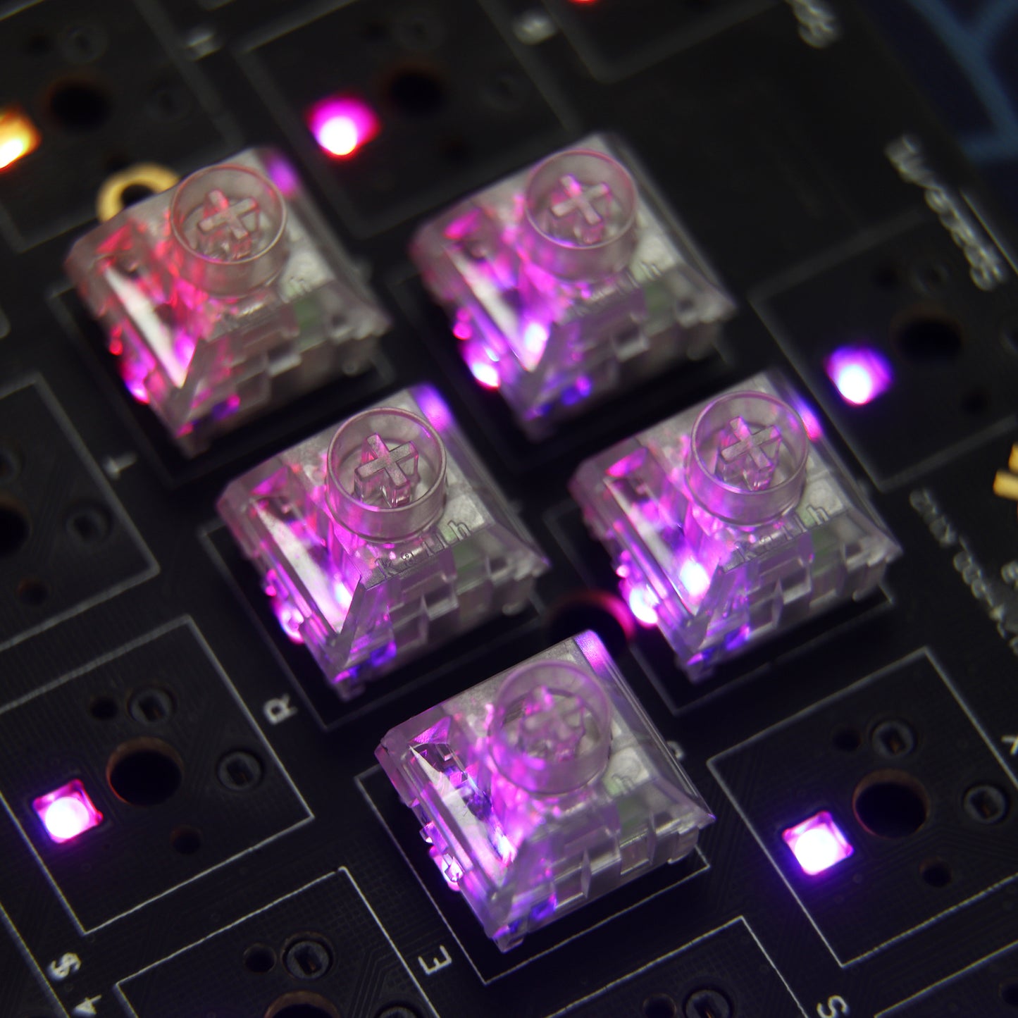 Kailh Box Jellyfish Switches(RGB SMD Linear 60g/5pin Self lubricating Transparent)