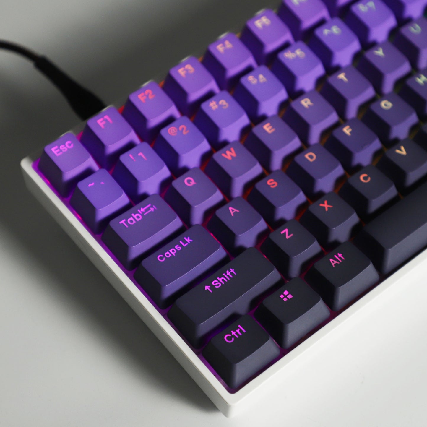 YMDK Purple Gradient 122 Backlit Keycaps(Double Shot OEM Profile/104 87 84 68 Using)